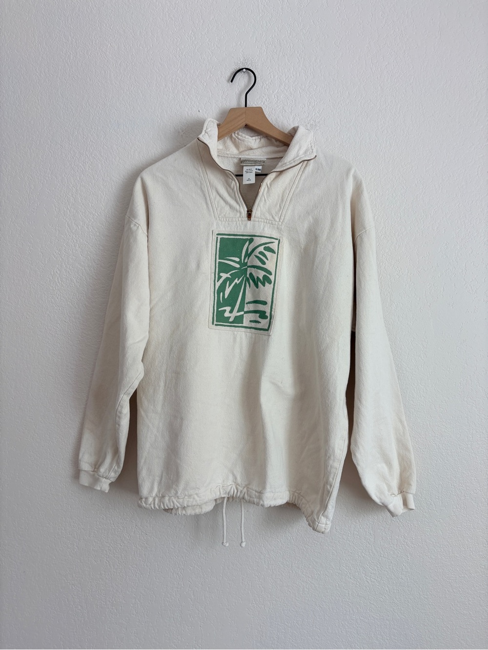 Coldwater Creek Cream Half-Zip Sweatshirt with Palm Tree Graphic - Picture 12 of 12